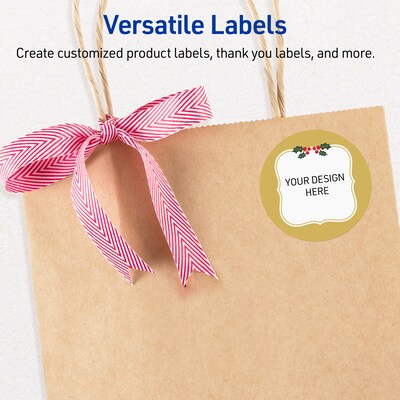Avery Circle Multipurpose Labels, 2" Dia., White, 120/Pack (19479370540)