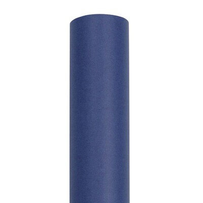 JAM Paper Short Mini Roll Wrapping Paper, 26.3 sq. ft., Presidential Blue, 2/Pack(277013536263a)