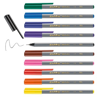 Edding Edd Fineliners, 55 Series Fineliner, Assorted Ink, 10/Set (EDD45510)