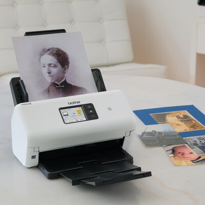 Brother ADS-3350W Wireless Duplex Overhead Document Scanner, White