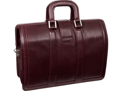 McKlein MORGAN Leather Litigator Laptop Briefcase, Burgundy (83346)