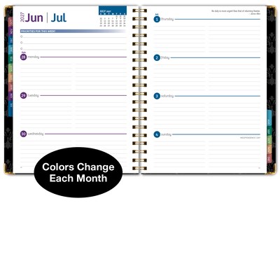 2027 Excello Brands 9" x 11" Weekly & Monthly Standard Planner, Paperboard Cover, Sugar Skull (FSHN-CY27-8511-48)