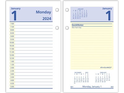 2024 AT-A-GLANCE QuickNotes 6 x 3.5 Daily Desk Calendar Refill, Multicolor (E517-50-24)