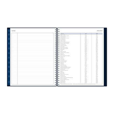 2027 Blue Sky Passages 8" x 10" Calendar Year Monthly Planner, Plastic Cover, Solid Navy (148660-27)
