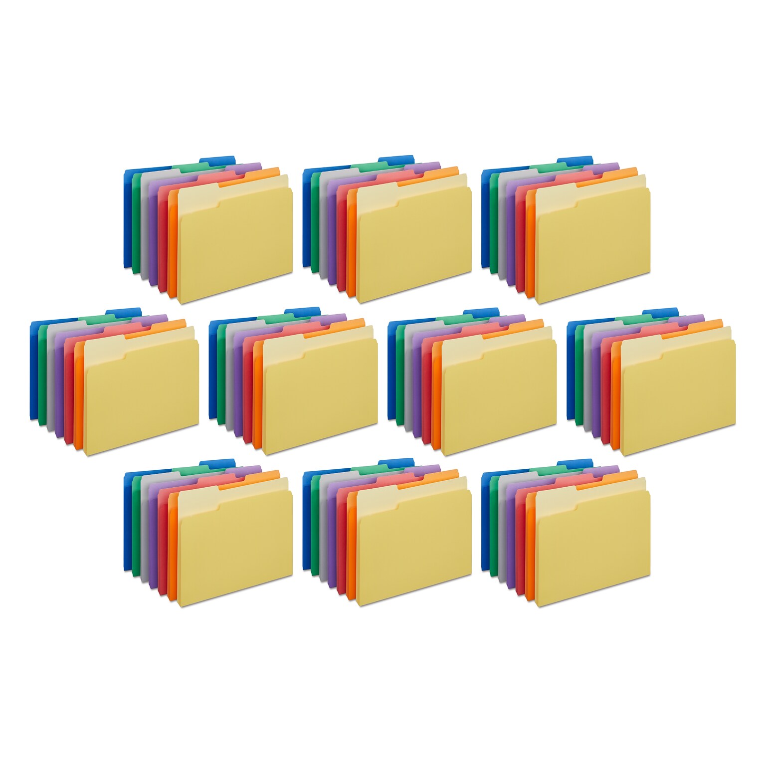 Quill Brand File Folders, Assorted, 1,000 Pack