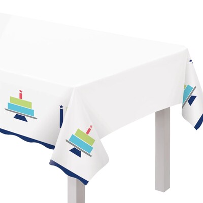 Party City Modern Birthday 102 x  54 Plastic Table Cover, Multicolored (AM572867-ST)