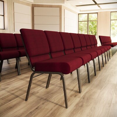 Flash Furniture HERCULES Series Fabric Church Stacking Chair, Burgundy/Gold Vein Frame (FCH2214GV369)
