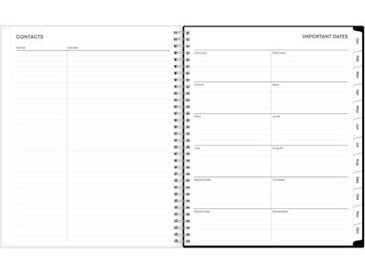 2025 Blue Sky Analeis 8.5" x 11" Weekly & Monthly Planner, Plastic Cover, White/Black (100001-25)