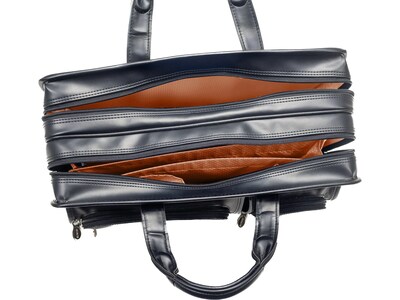 McKleinUSA CLINTON 17" Leather Rolling Laptop Bag, Brown (88444)
