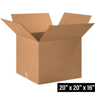 20 x 20 x 16 Shipping Boxes, 48 ECT Double Wall, Brown, 10/Bundle (HD202016DW)