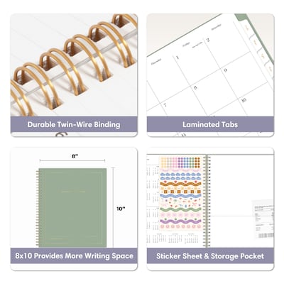 2027 Blue Sky Sincerely Jules 8" x 10" Monthly Planner, Sage (164249)