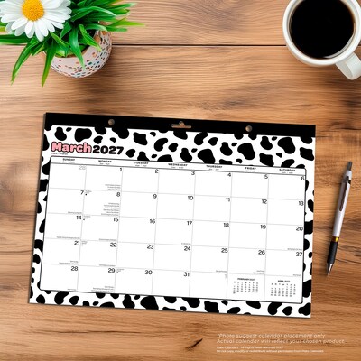 2027 BrownTrout Cow Prints 15.5" x 11" Monthly Desk Pad Calendar, Assorted Colors (9798330713653)