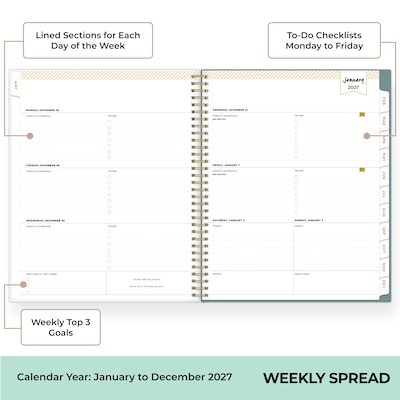 2027 Blue Sky Day Designer 8.5 x 11 Weekly & Monthly Planner (161686)
