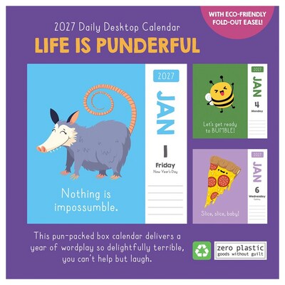 2027 TF Publishing Puns of Fun 5.25" x 5.25" Daily Day-to-Day Calendar, Multicolored (27-3066)