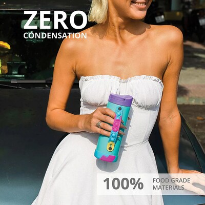Elemental Iconic Pop Stainless Steel Triple Wall Insulated Water Bottle, 20 oz., Blue Tie Dye (EMLEB