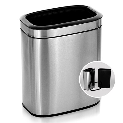Alpine Industries Stainless Steel Trash Can with Liner, 10.6 Gallon, 2/Pack (ALP470-20L-2PK)