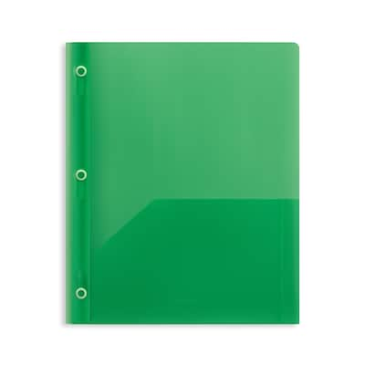 Staples® 2-Pocket Presentation Folder with Fasteners, Green (26388)