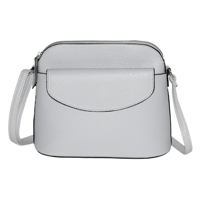 Nicci Cross-Body Bag with Front Flap, Light Grey (NH05-LGRY)