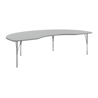 Flash Furniture Wren Kidney Activity Table, 96 x 48, Height Adjustable, Gray Top/Silver Frame (XUA4896KDGYTP)