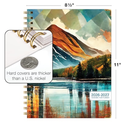 2026-2027 Excello Brands 8.5" x 11" Academic Weekly & Monthly Planner, Paperboard Cover, Lake View (FSHN-AY26-8511-82)