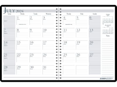 2024-2025 House of Doolittle 8.5" x 11" Academic Monthly Planner, Leatherette Cover, Bright Blue (26308-25)