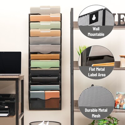 Mind Reader Front Loading Letter Tray, Black (MAG12C-BLK)
