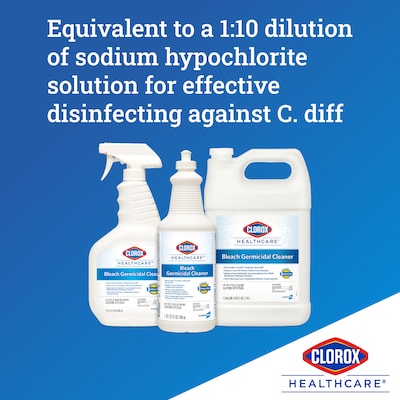 Clorox Healthcare Bleach Germicidal Cleaner Refill, 128 Ounces, 4 Bottles/ Case (68978)