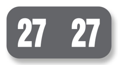 Medical Arts Press Smead Compatible Small End-Tab 2027 Year Label, 1/2 x 1, Gray, 250/Pack