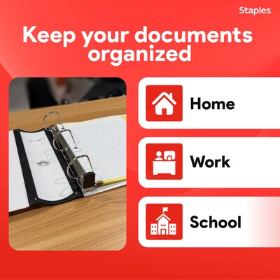 Staples 2" 3-Ring Better Binder, D-Ring, White (ST55873-CC)