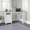 Bush Furniture Key West 54W Corner Computer Desk with Storage, Pure White Oak (KWD254WT-03)