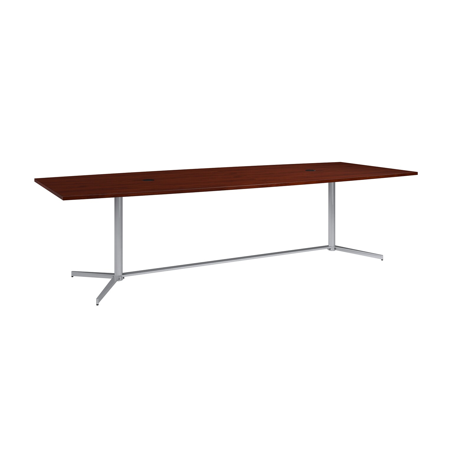 Bush Business Furniture 96W x 42D Boat Shaped Conference Table with Metal Base, Hansen Cherry (99TBM96HCSVK)