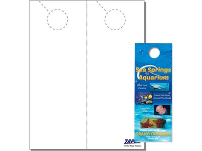 Zapco 2-Up Door Hanger, 8.5 x 11, Vellum Bristol White, 250/Pack (204-250FWH42)
