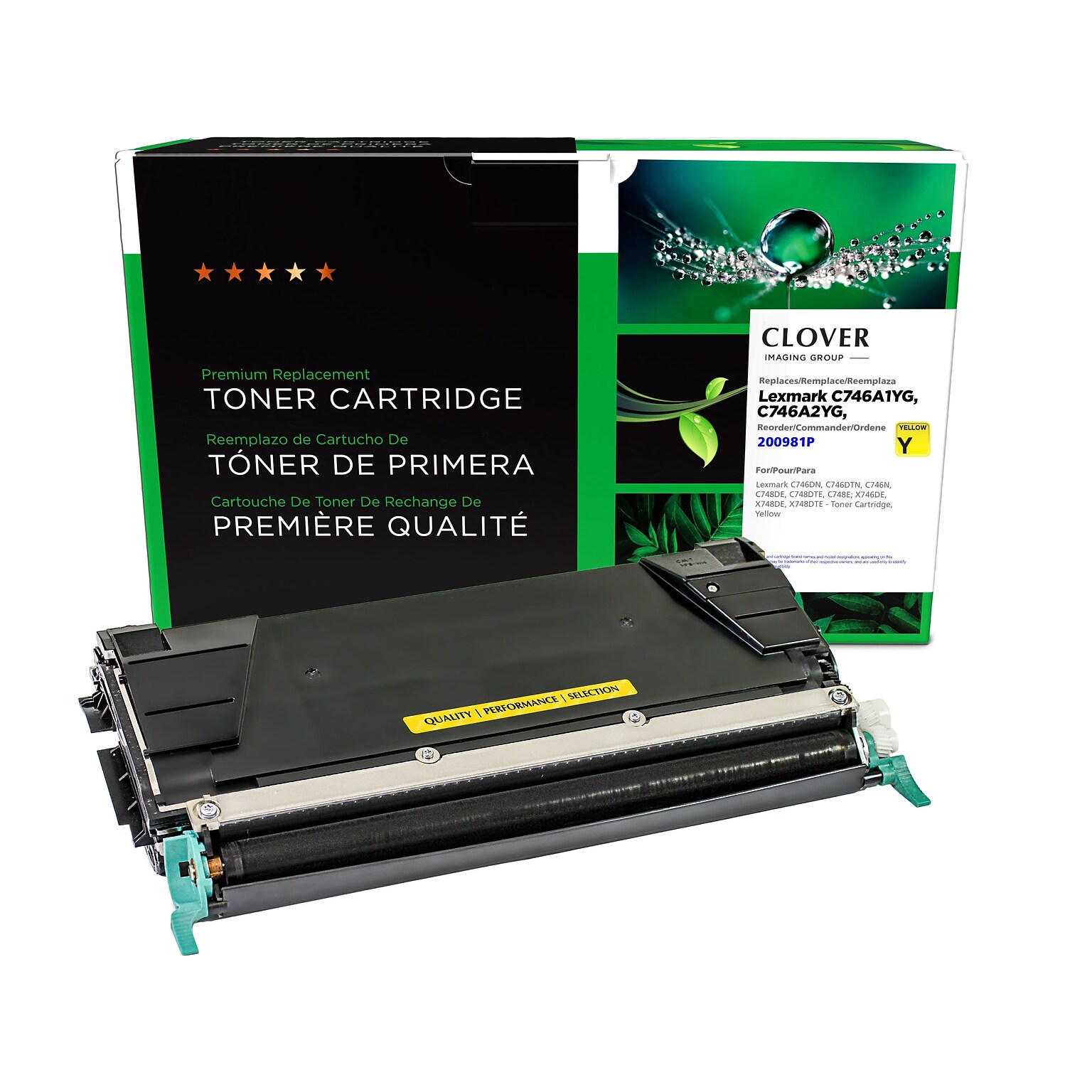 Clover Imaging Group Remanufactured Yellow Standard Yield Toner Cartridge Replacement for Lexmark C746/C748