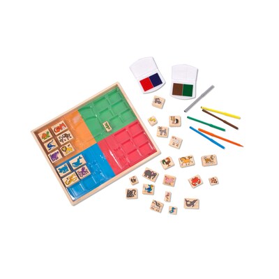 Melissa & Doug Deluxe Wooden Stamp Set, Animals (2394)