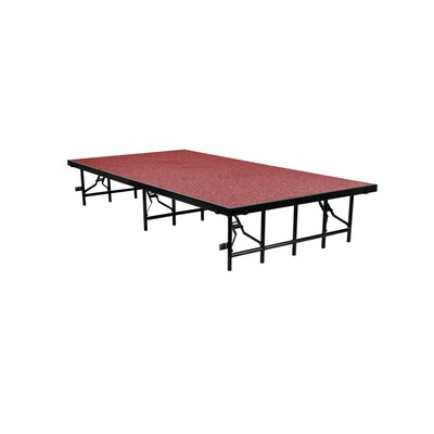 National Public Seating 3 x 8 Stage, 16H, Red Carpet (S3616C40)