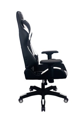 Raynor Group Energy Pro Series Fabric/Polyurethane Gaming Chair, Black/White (G-EPRO-WHT)