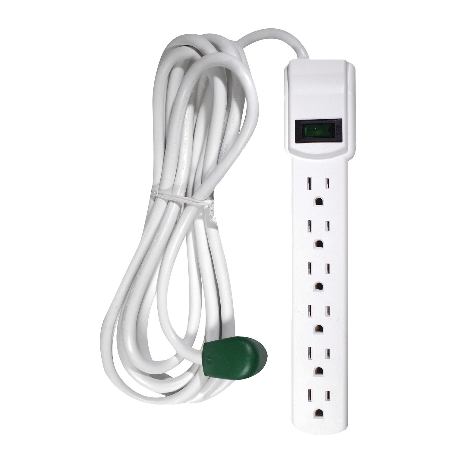 GoGreen Power 6 Outlet Surge Protector, 12 cord, White (GG-16103M-12)
