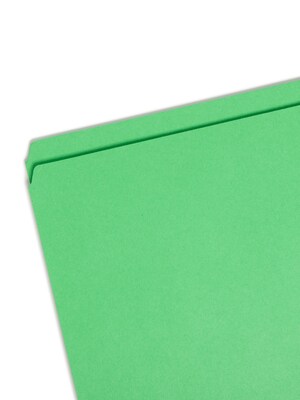 Smead File Folder, Reinforced Straight-Cut Tab, Legal Size, Green, 100/Box  (17110)