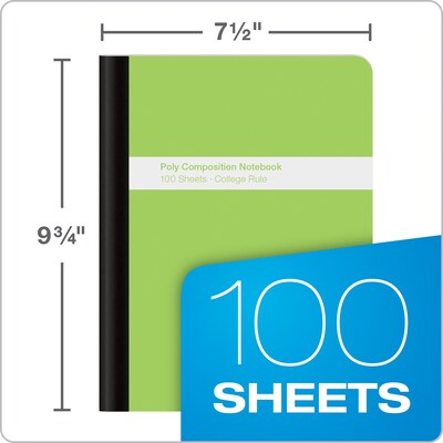 Oxford Composition Notebooks, 7.5" x 9.75", College Ruled, 100 Sheets, Assorted Colors, 6/Pack (64957)