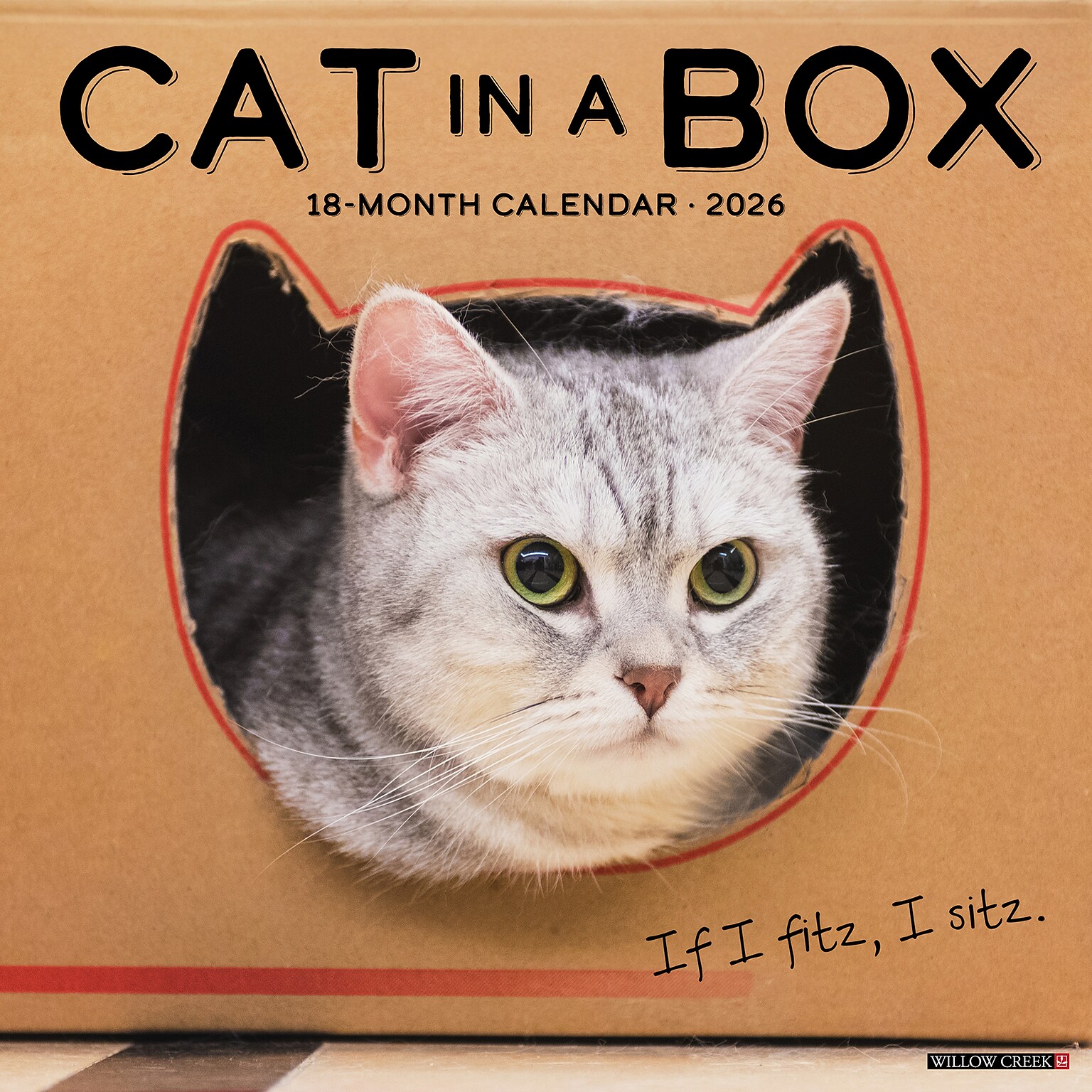 2026 Willow Creek Cat in a Box 12 x 12 Monthly Wall Calendar (50576)