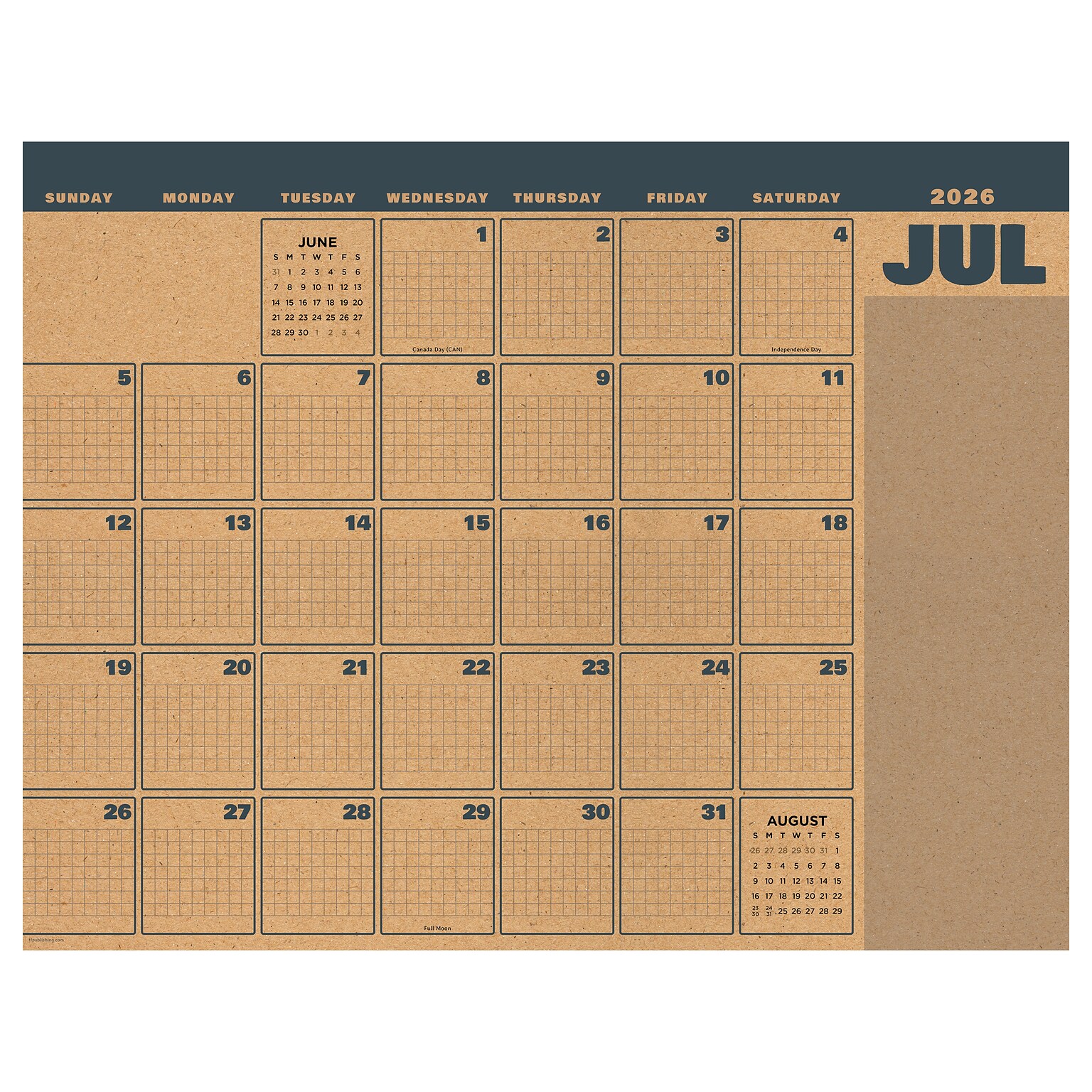 2026-2027 TF Publishing Trail + Timber 22 x 17 Academic Monthly Desk Pad Calendar (AY27-8206)