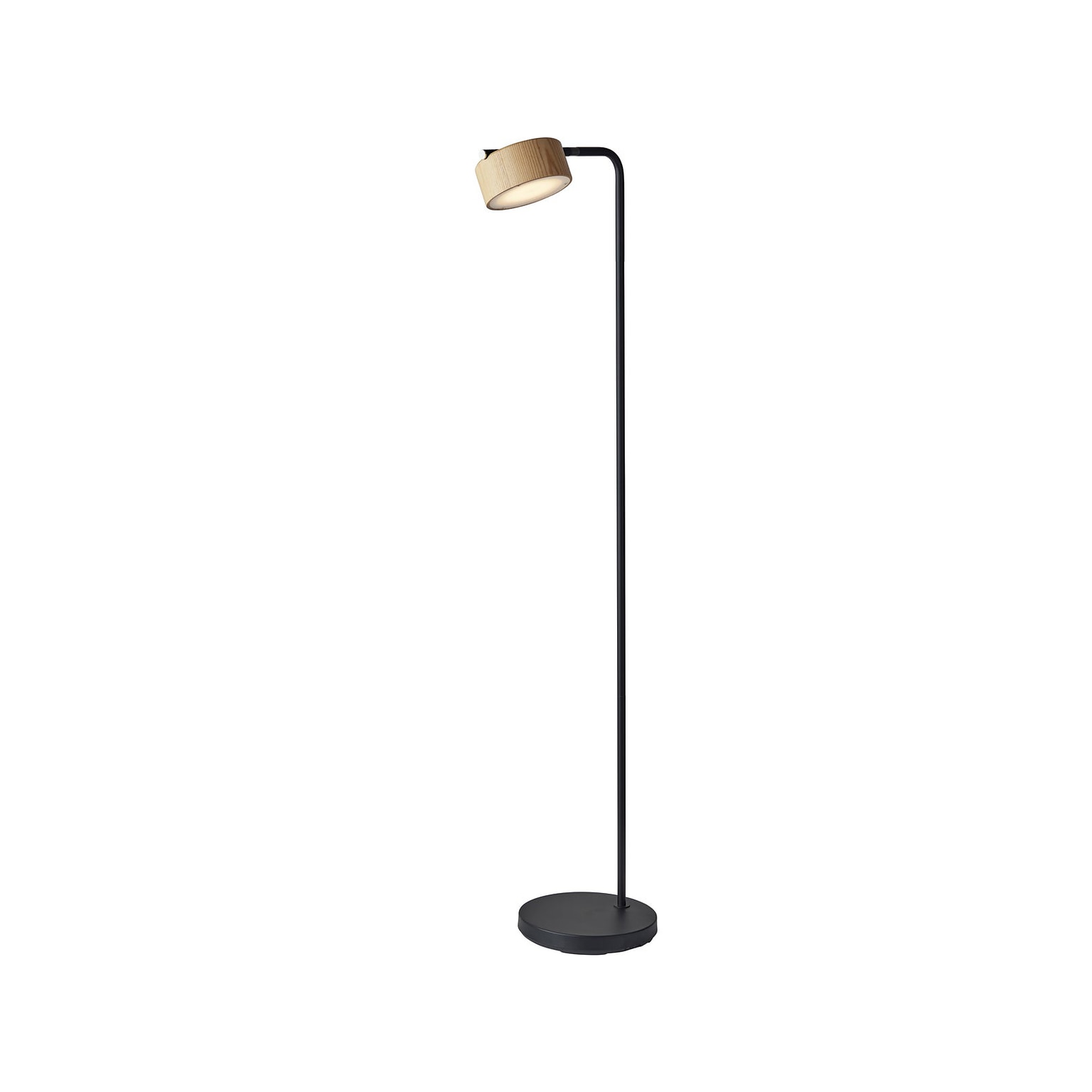 Adesso Roman 55 Metal/Wood Floor Lamp with Drum Shade (6107-01)