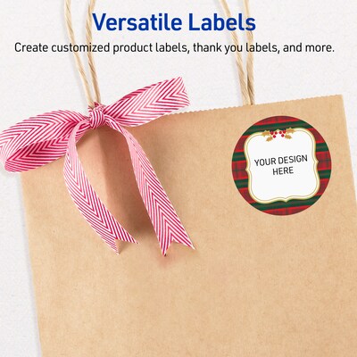 Avery Circle Multipurpose Labels, 2" Dia., White, 120/Pack (19479370512)