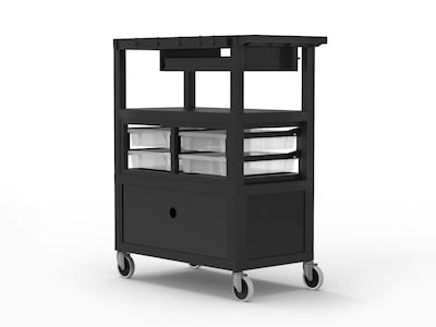Luxor TUFFY XL Deluxe Teacher Cart, Black (ECMBSKBC-B)