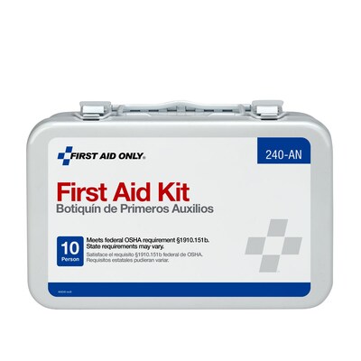 First Aid Only Unitized Metal First Aid Kit, 10 People, 65 Pieces (240-AN)