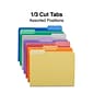 Quill Brand® File Folders, Assorted Tabs, 1/3-Cut, Letter Size, Assorted Colors, 100/Box (740913AD)