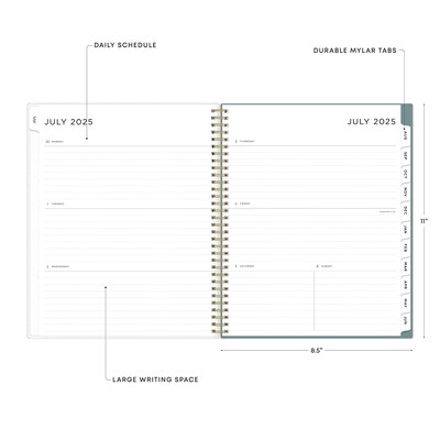 2025-2026 Blue Sky Splatter Dot 8.5" x 11" Academic Year Monthly Planner, Plastic Cover, Multicolored (149043-A26)
