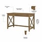 Bush Furniture Key West 48"W Writing Desk, Reclaimed Pine (KWD148RCP-03)