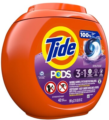 Tide PODS 3-in-1 HE Laundry Detergent Capsules, Spring Meadow, 42 Capsules, 35oz (09924)