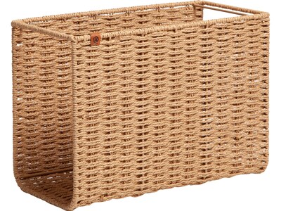U Brands Woven Paper Rope File Basket, Brown (6084U00-01)